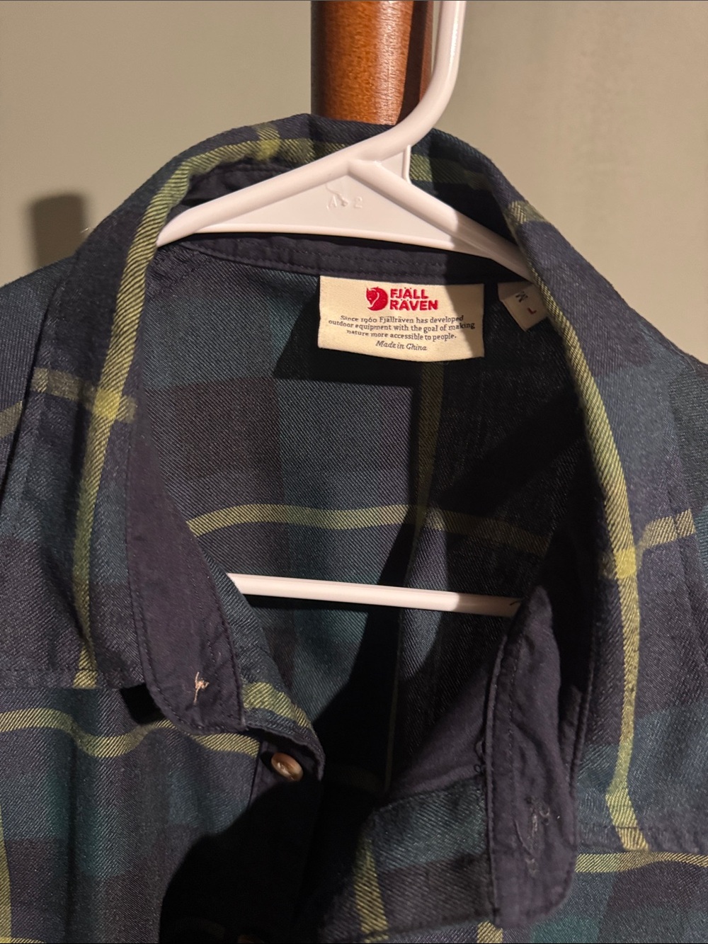 Fjallraven Navy & Green Plaid Button-Down Shirt